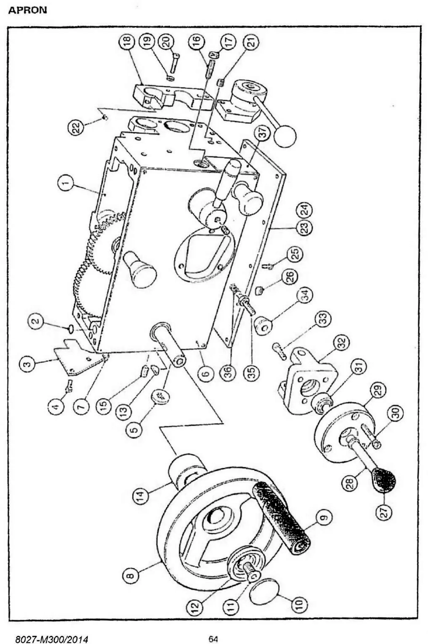 Harrison M300 apron exploded parts diagram