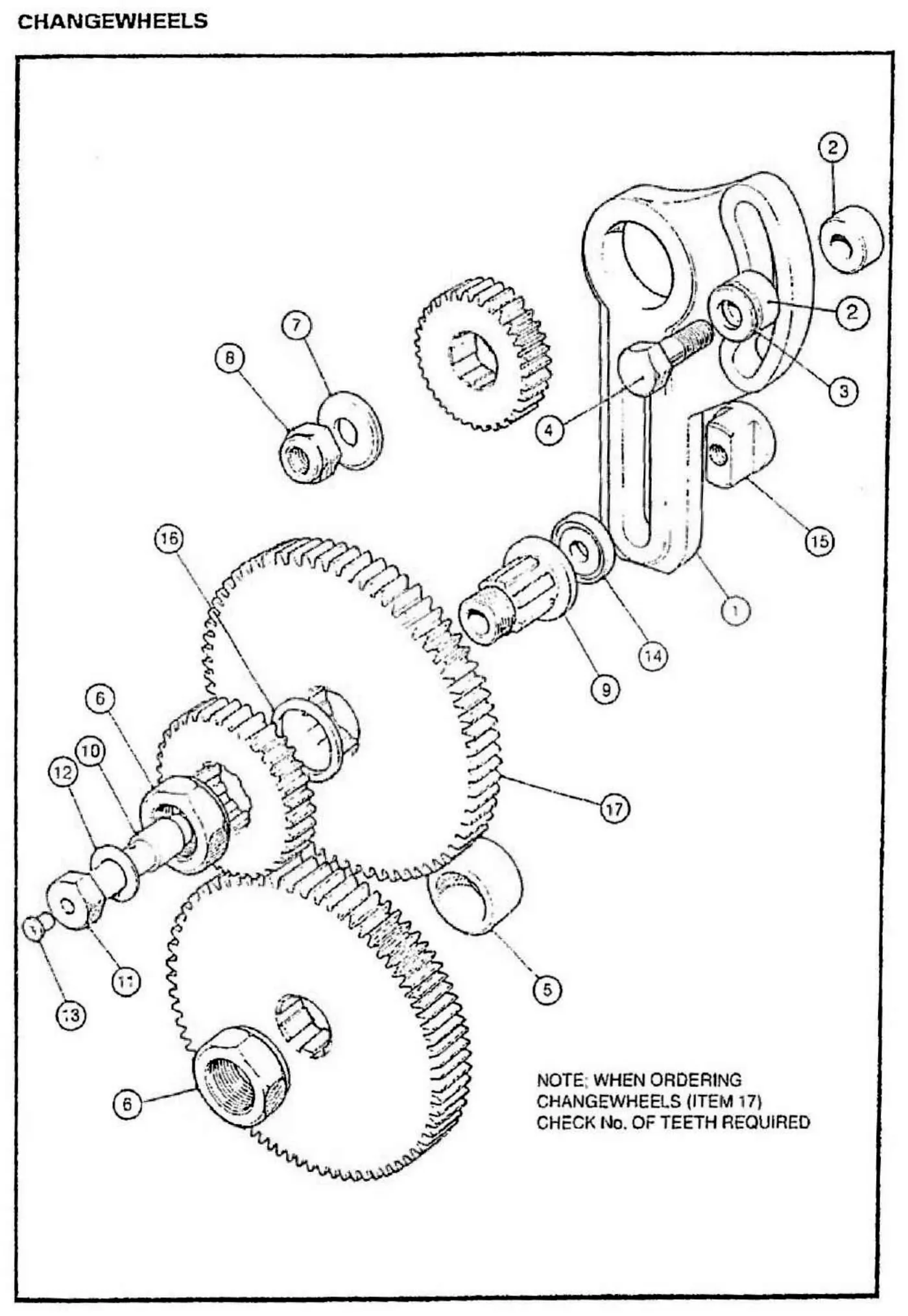 Harrison M300 changewheels exploded parts diagram