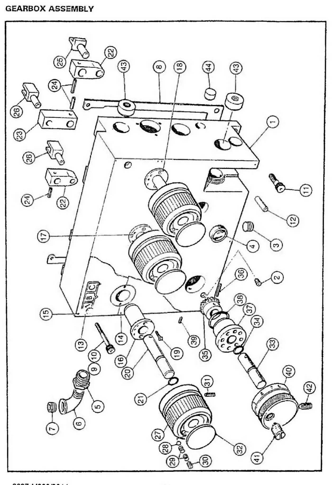 Harrison M300 gearbox assembly exploded parts diagram