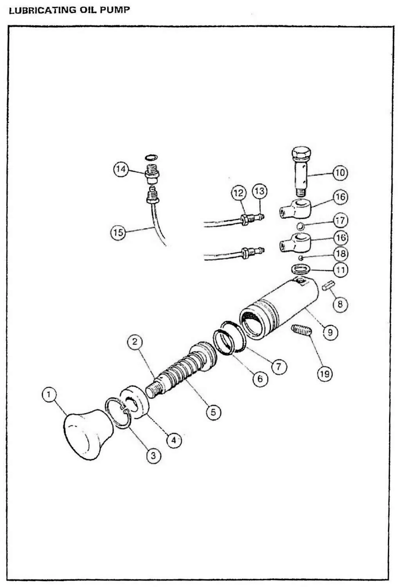 Harrison M300 lubricating oil pump exploded parts diagram