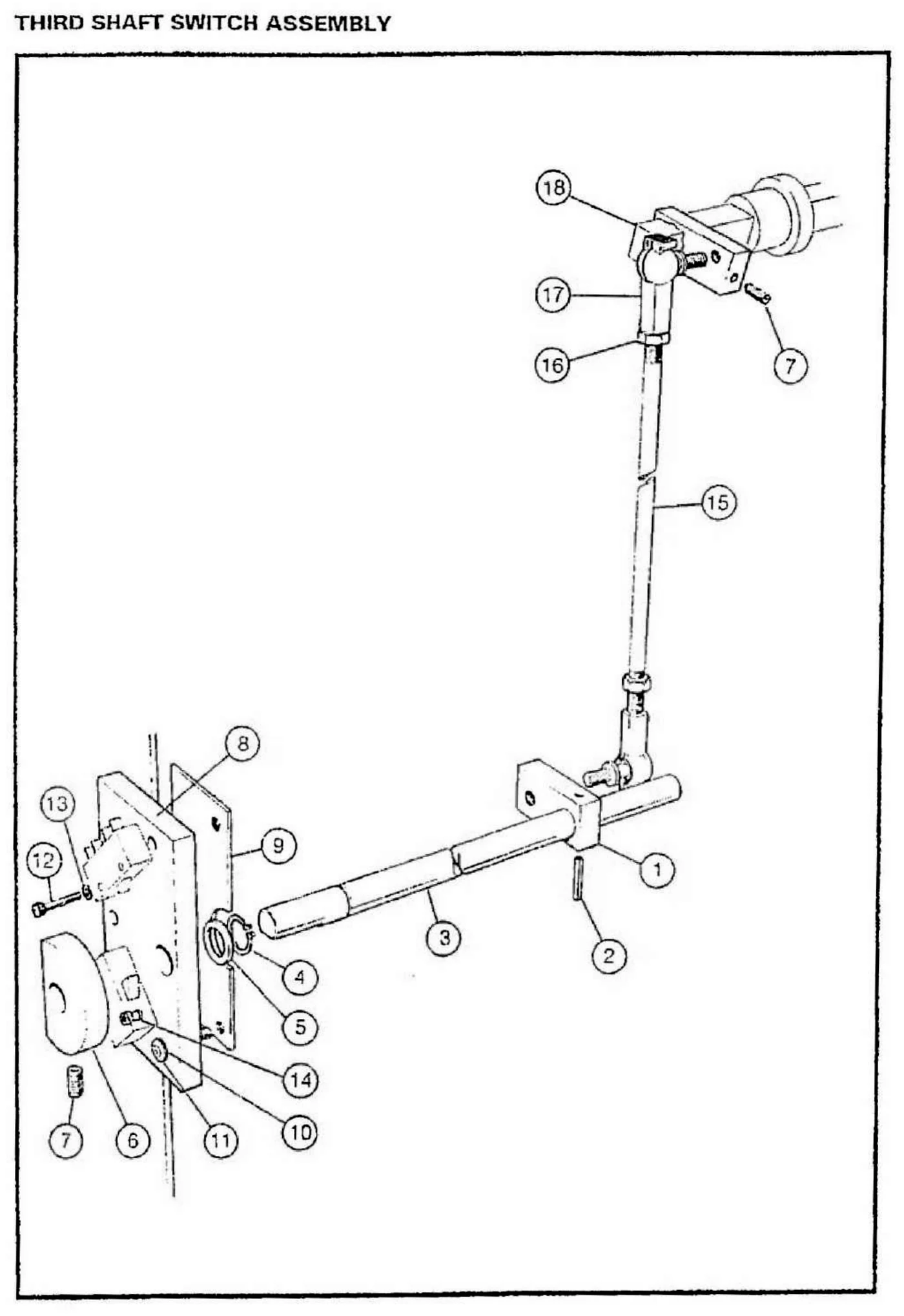 Harrison M300 third shaft switch assembly exploded parts diagram